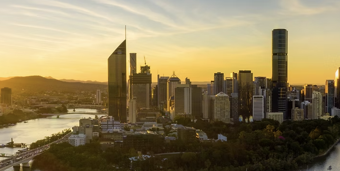 City scape at sunset
